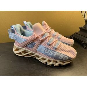 Just So So Womens Shoes 7-7.5 Pink TM Will  Sneakers Lace Up Low Top